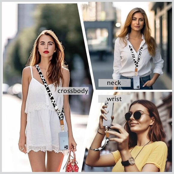 Crossbody Phone Lanyard ~ Cow Print - Picture 2 of 7